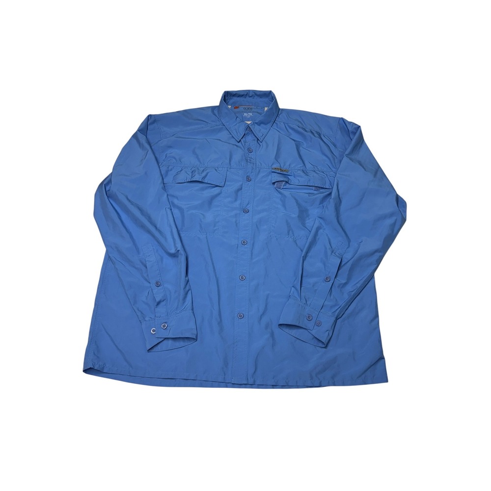 Simms Guide Series Fishing Shirt Mens XL Blue Long Sleeve Button Up Ventilated
